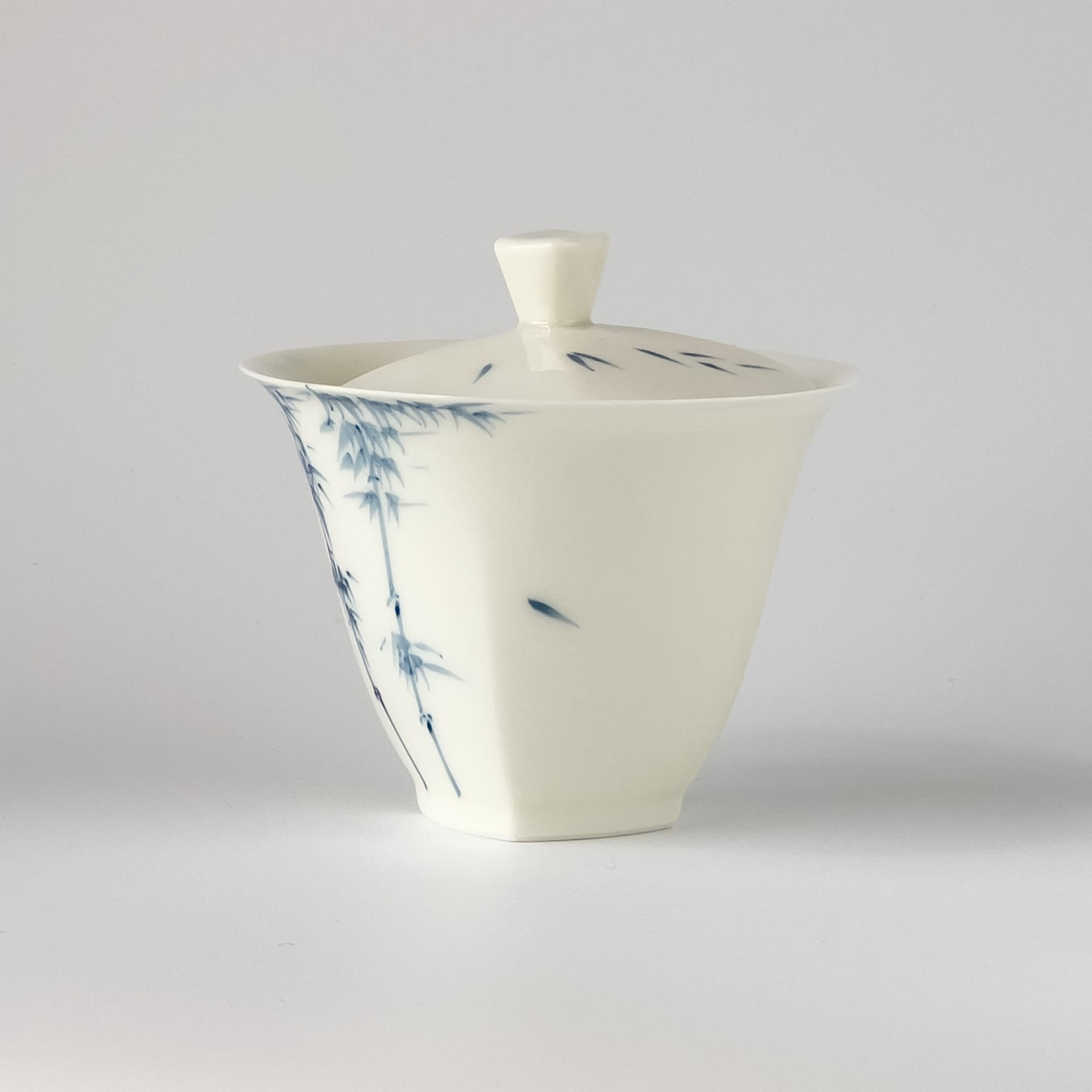 307) 香合(12) 平安 手塚桐鳳作 仁清写「鶴」 - 工芸品