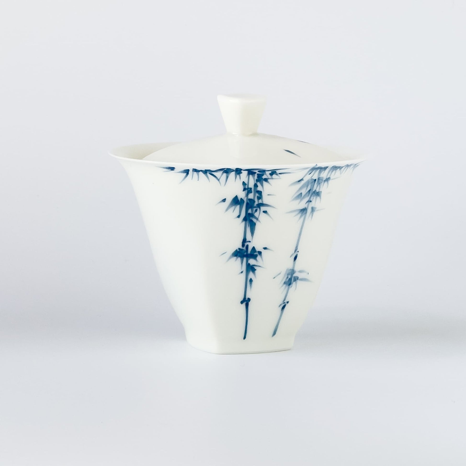 Blue and White Bamboo Porcelain Gaiwan