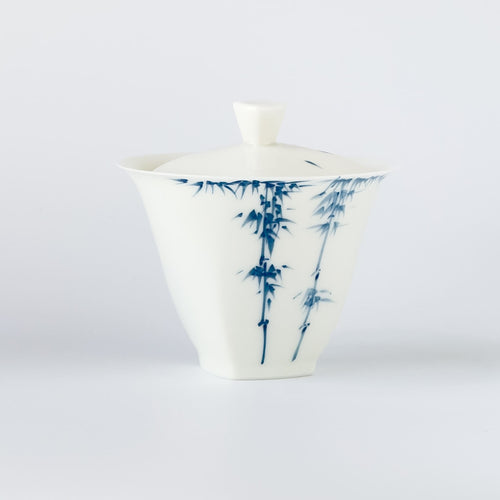 Blue and White Bamboo Porcelain Gaiwan