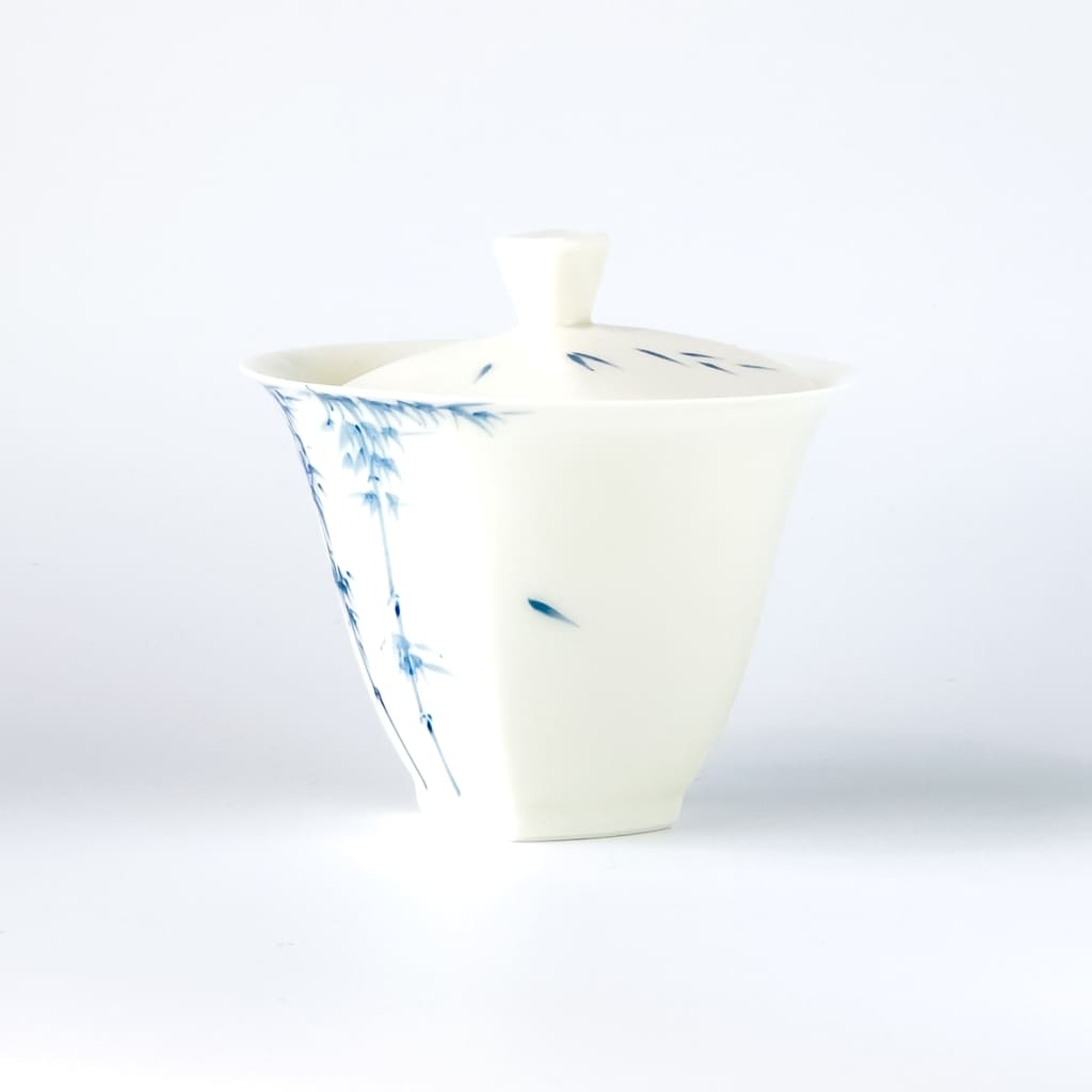 Blue and White Bamboo Porcelain Gaiwan