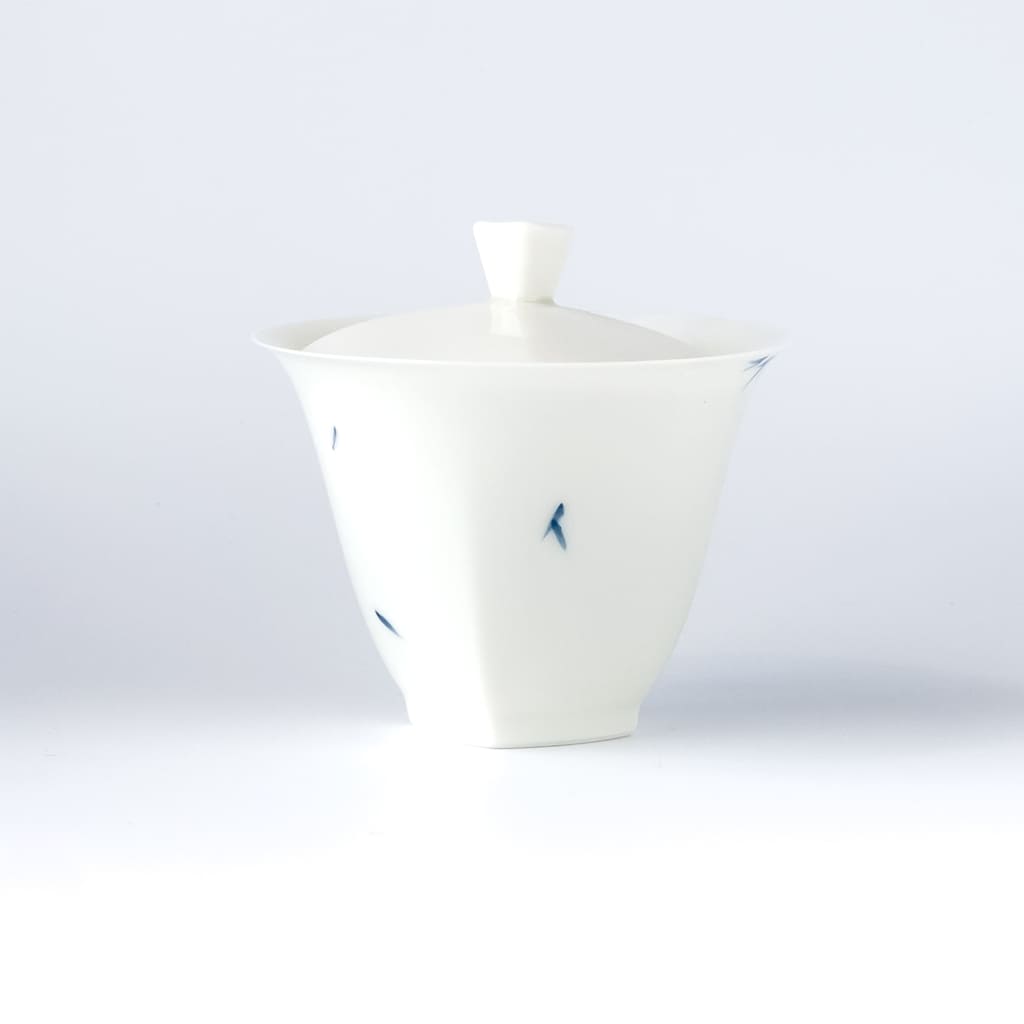 Blue and White Bamboo Porcelain Gaiwan