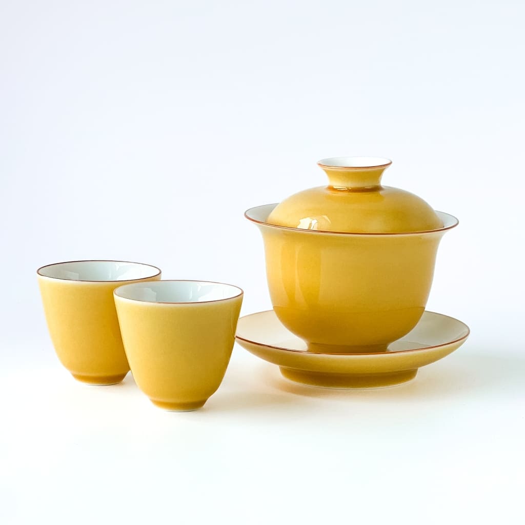 Yellow Porcelain Sancai Gaiwan