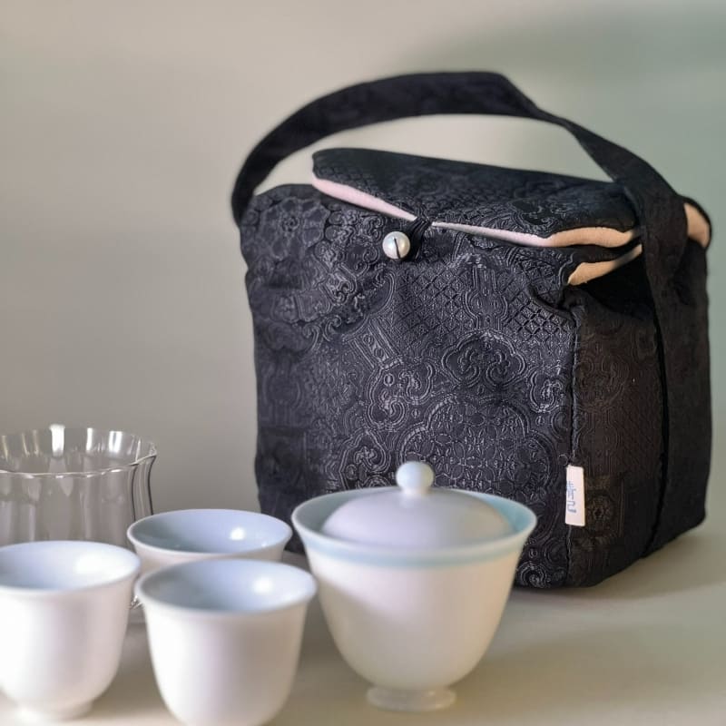 White Porcelain Gaiwan Tea Set - With Travel Bag